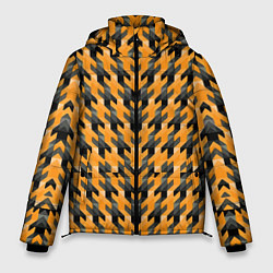 Куртка зимняя мужская Чёрно-жёлтый паттерн, цвет: 3D-светло-серый