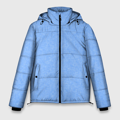 Мужская зимняя куртка Текстурированный небесный голубой однотонный / 3D-Светло-серый – фото 1