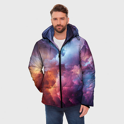 Мужская зимняя куртка Облачный космос / 3D-Черный – фото 3