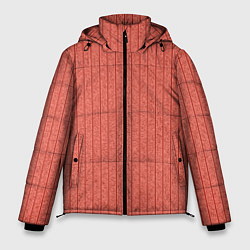 Куртка зимняя мужская Тёмный коралловый полосатый, цвет: 3D-черный
