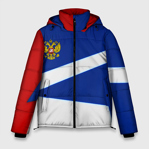 Мужская зимняя куртка Россия спортивная коллекция геометрия / 3D-Красный – фото 1