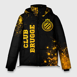 Куртка зимняя мужская Club Brugge - gold gradient вертикально, цвет: 3D-черный