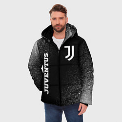 Куртка зимняя мужская Juventus sport на темном фоне вертикально, цвет: 3D-черный — фото 2