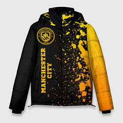 Куртка зимняя мужская Manchester City - gold gradient по-вертикали, цвет: 3D-черный