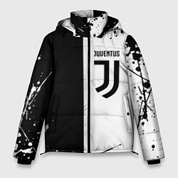 Куртка зимняя мужская Juventus краски текстура спорт, цвет: 3D-черный