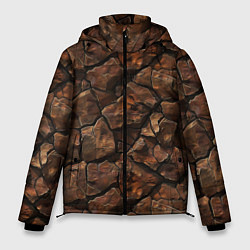 Куртка зимняя мужская Элементаль земли текстура, цвет: 3D-красный