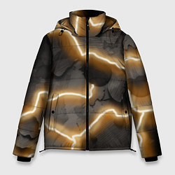 Куртка зимняя мужская Электрический удар молнии паттерн, цвет: 3D-светло-серый