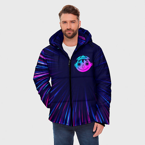 Мужская зимняя куртка Tomodachi Game neon blast lines / 3D-Черный – фото 3