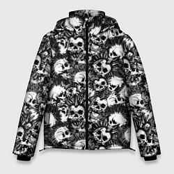 Куртка зимняя мужская Панк черепа, цвет: 3D-черный
