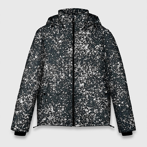 Мужская зимняя куртка Тёмный серо-зелёный текстура напыление / 3D-Светло-серый – фото 1