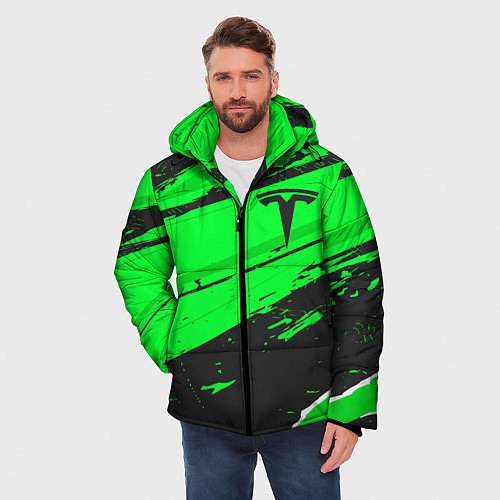 Мужская зимняя куртка Tesla sport green / 3D-Черный – фото 3