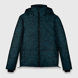 Куртка зимняя мужская Текстурированный чёрно-бирюзовый, цвет: 3D-черный