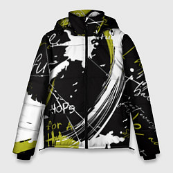 Куртка зимняя мужская Надписи на стене, цвет: 3D-черный