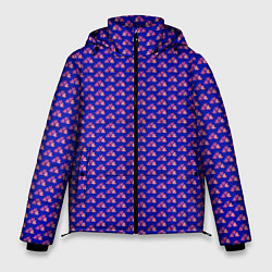 Куртка зимняя мужская Паттерн облака из сердечек, цвет: 3D-красный