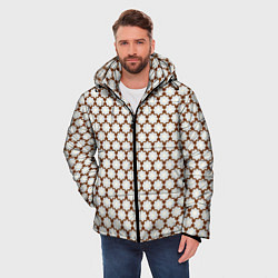 Куртка зимняя мужская Паттерн сетчатые звездочки, цвет: 3D-светло-серый — фото 2