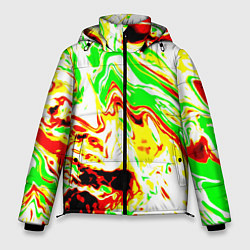 Куртка зимняя мужская Кислотные краски, цвет: 3D-красный