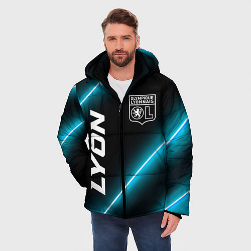 Мужская зимняя куртка Lyon неоновые лампы / 3D-Черный – фото 3