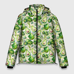 Куртка зимняя мужская Авокадо и брокколи, цвет: 3D-светло-серый