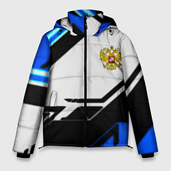 Куртка зимняя мужская Россия геометрия текстура, цвет: 3D-черный