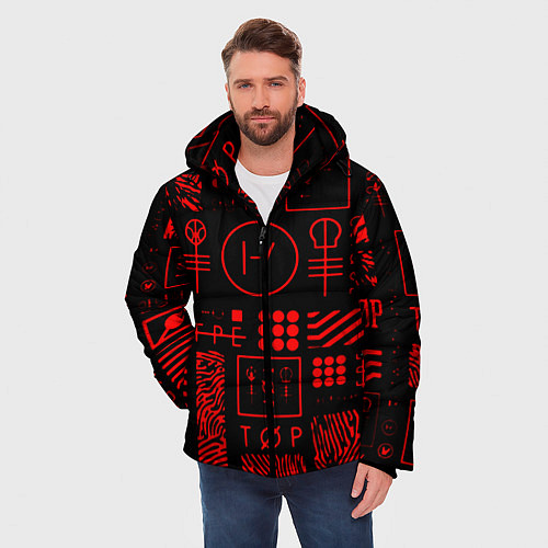 Мужская зимняя куртка Twenty one pilots pattern rock / 3D-Светло-серый – фото 3