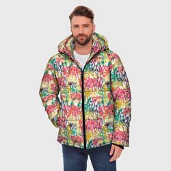 Куртка зимняя мужская Граффити с подтёками, цвет: 3D-светло-серый — фото 2