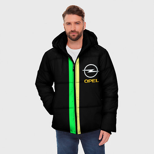 Мужская зимняя куртка Opel line geometry / 3D-Черный – фото 3