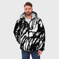 Куртка зимняя мужская Чёрно-белая абстракция: нейросеть, цвет: 3D-светло-серый — фото 2