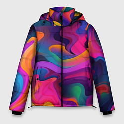 Куртка зимняя мужская Неоновые формы, цвет: 3D-светло-серый