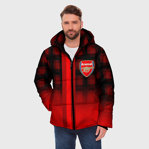 Мужская зимняя куртка Arsenal fc sport geometry steel / 3D-Черный – фото 3