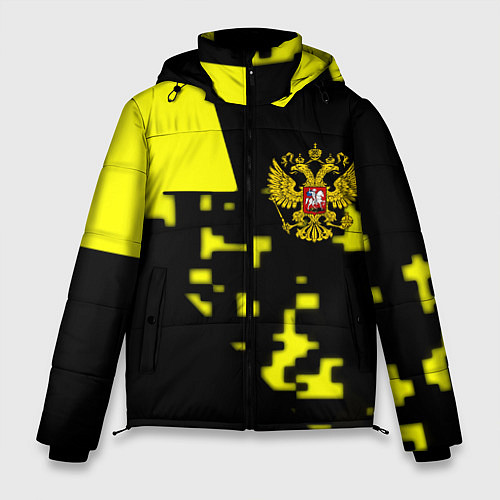 Мужская зимняя куртка Россия имперский стиль пиксели / 3D-Красный – фото 1