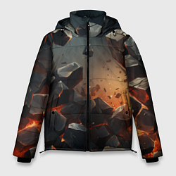 Куртка зимняя мужская Эпичный взрыв из камней, цвет: 3D-черный