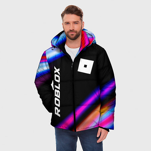Мужская зимняя куртка Roblox speed game lights / 3D-Черный – фото 3
