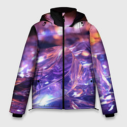 Куртка зимняя мужская Плавление абстрактных блестящих камней, цвет: 3D-светло-серый