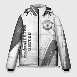 Куртка зимняя мужская Manchester United - white gradient вертикально, цвет: 3D-черный