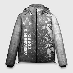 Куртка зимняя мужская Assassins Creed - grey gradient по-вертикали, цвет: 3D-черный