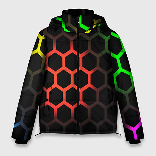 Мужская зимняя куртка Hexagon neon / 3D-Красный – фото 1