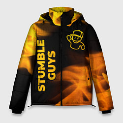 Куртка зимняя мужская Stumble Guys - gold gradient вертикально, цвет: 3D-черный