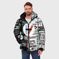 Куртка зимняя мужская Twenty one pilots glitch pattern, цвет: 3D-красный — фото 2