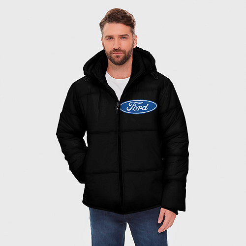 Мужская зимняя куртка FORD logo auto / 3D-Черный – фото 3