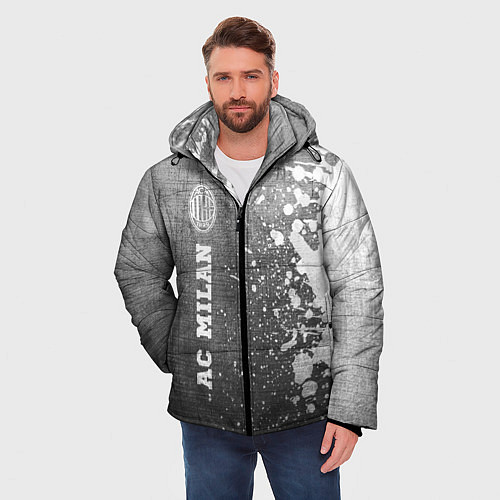 Мужская зимняя куртка AC Milan - grey gradient по-вертикали / 3D-Черный – фото 3