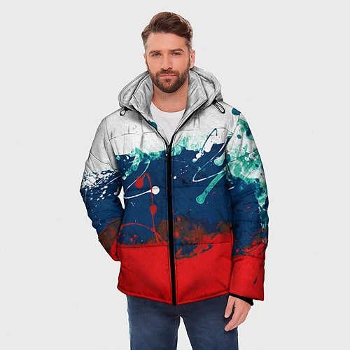 Мужская зимняя куртка Триколор РФ / 3D-Черный – фото 3