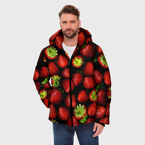 Мужская зимняя куртка Клубничка / 3D-Красный – фото 3