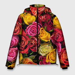 Куртка зимняя мужская Ассорти из роз, цвет: 3D-черный
