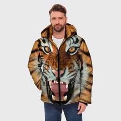Куртка зимняя мужская Взгляд тигра, цвет: 3D-красный — фото 2