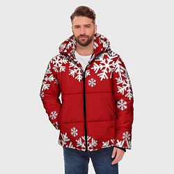 Куртка зимняя мужская Снежинки, цвет: 3D-черный — фото 2