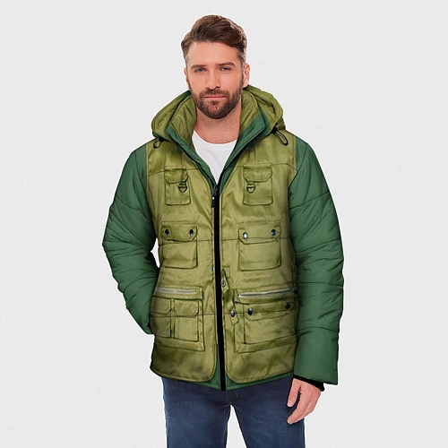 Мужская зимняя куртка Жилетка рыбака / 3D-Черный – фото 3