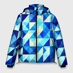Куртка зимняя мужская Синяя геометрия, цвет: 3D-черный