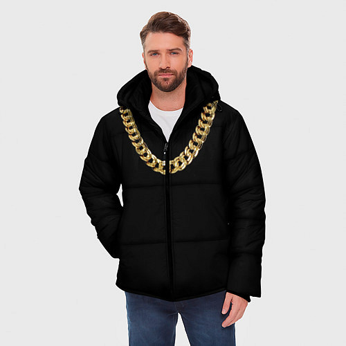 Мужская зимняя куртка Золотая цепь / 3D-Черный – фото 3