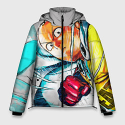 Куртка зимняя мужская One Punch Man Rage, цвет: 3D-красный