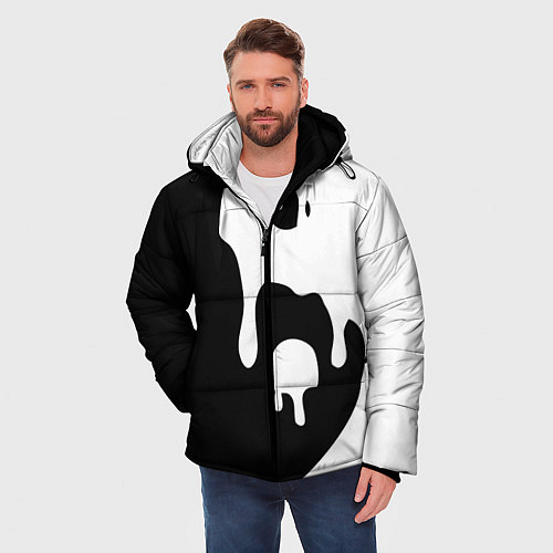 Мужская зимняя куртка Инь Янь / 3D-Черный – фото 3